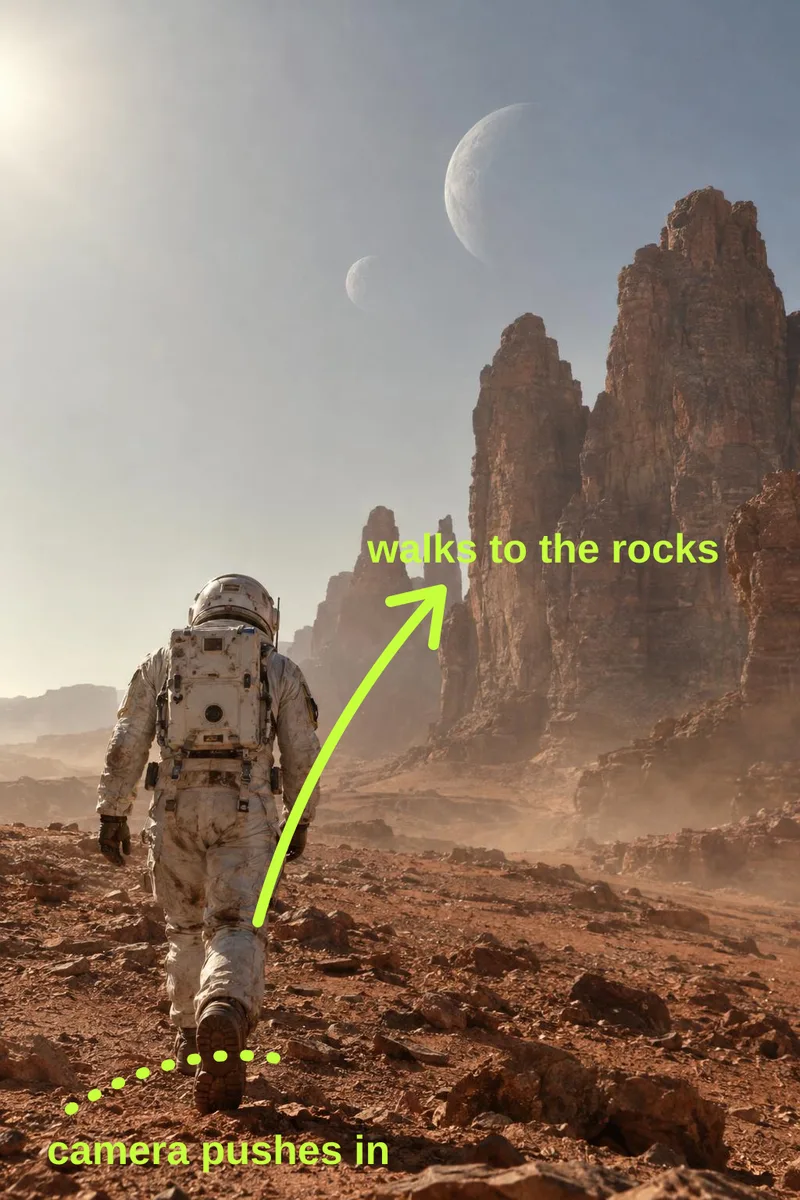 A photo with drawn arrows